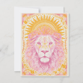 Roze en Oranje hemelleeuw Briefkaart