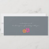 Roze en Oranje Hibiscus Boarding Pass Wedding Kaart (Achterkant)