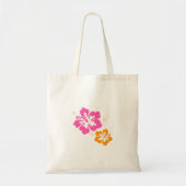 Roze en oranje hibiscus Canvas tas (Voorkant)