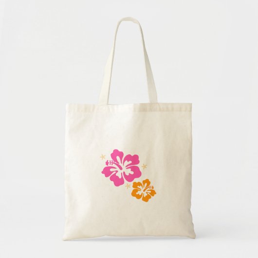 Roze en oranje hibiscus Canvas tas (Voorkant)