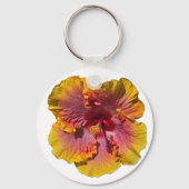 Roze en Oranje Hibiscus Sleutelhanger (Achterkant)