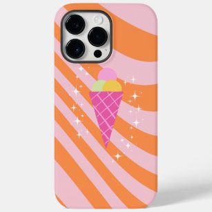 Roze en Oranje ijsje, Ice Cream Art, Preppy Case-Mate iPhone 14 Pro Max Hoesje