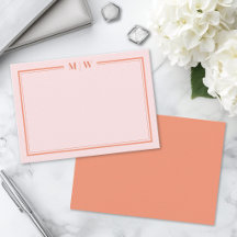 Roze en oranje initiële monogram