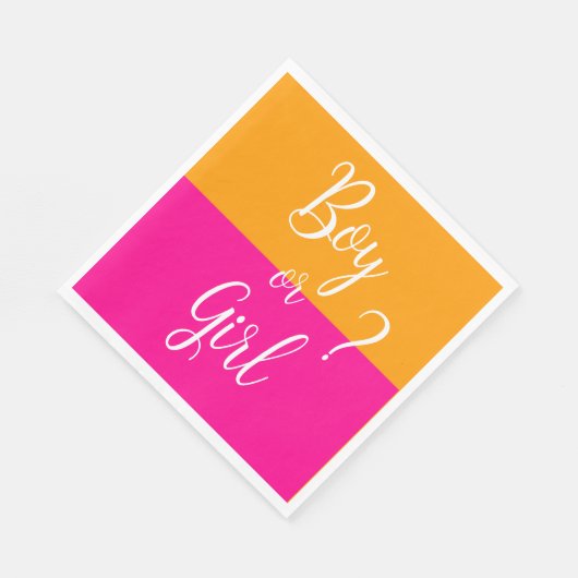 Roze en Oranje jongen of meisje Servet (Hoek)