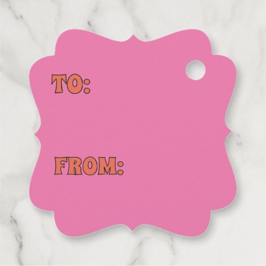 Roze en Oranje Joy Retro jaren 70 Lettering Bedankjes Labels (Achterkant)