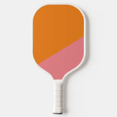 Roze en Oranje kleurenblok met naam Pickleball Paddle (Achterkant)