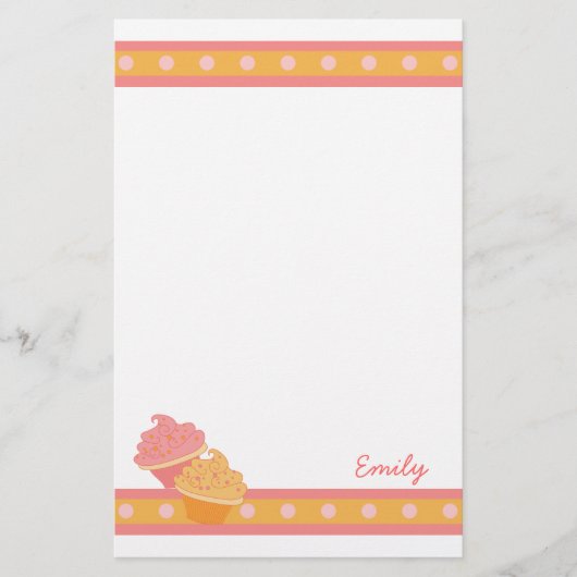 Roze en Oranje koekjes Briefpapier (Voorkant)