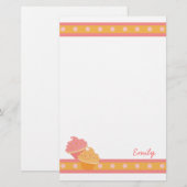 Roze en Oranje koekjes Briefpapier (Voorkant / Achterkant)