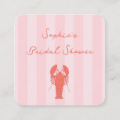 Roze en Oranje kreeft Vrijgezellenfeest QR-code RS Informatiekaartje (Achterkant)