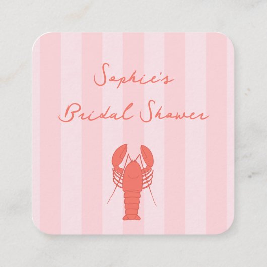 Roze en Oranje kreeft Vrijgezellenfeest QR-code RS Informatiekaartje (Achterkant)