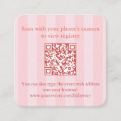 Roze en Oranje kreeft Vrijgezellenfeest QR-code RS Informatiekaartje (Voorkant)