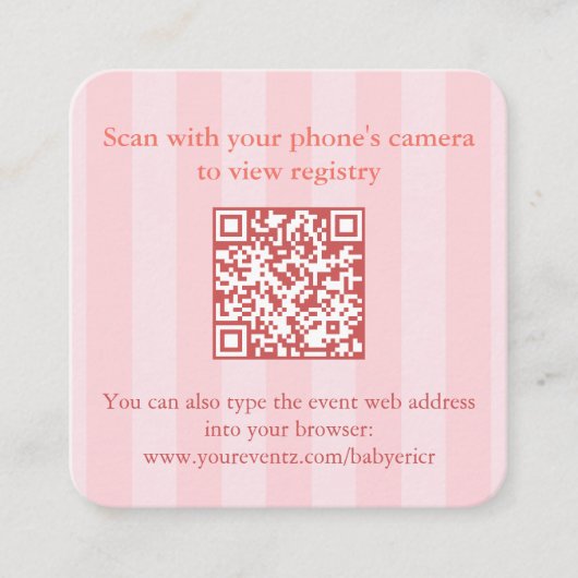 Roze en Oranje kreeft Vrijgezellenfeest QR-code RS Informatiekaartje (Voorkant)