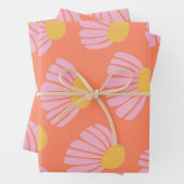 Roze en Oranje lasterpatroon Inpakpapier Vel (In situ)