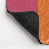 Roze en Oranje lederen blik Muismat (Hoek)