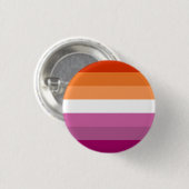 Roze en Oranje Lesbische vlag Button (Voorkant /achterkant)