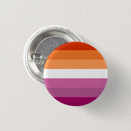 Roze en Oranje Lesbische vlag Button (Voorkant /achterkant)