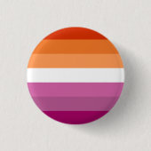 Roze en Oranje Lesbische vlag Button (Voorkant)