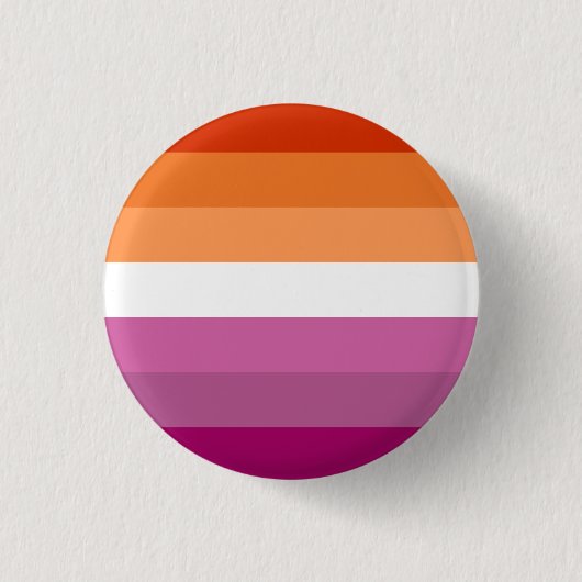 Roze en Oranje Lesbische vlag Button (Voorkant)