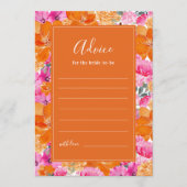 Roze en Oranje Levendige zomertuin Vrijgezellenfee Advieskaart (Voorkant)