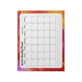 Roze en Oranje Maandelijkse Agenda-laptop Notitieblok (Linkerzijde)