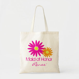 Roze en Oranje madeliefjes Tote Bag