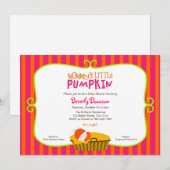 Roze en Oranje mama's kleine pompoenBaby shower Kaart (Voorkant / Achterkant)