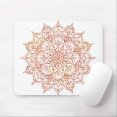 Roze en Oranje Mandala op witte glam Muismat (Met muis)