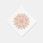 Roze en Oranje Mandala op witte glam Servet (Hoek)
