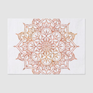 Roze en Oranje Mandala op witte glam Tissuepapier