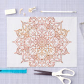 Roze en Oranje Mandala op witte glam Tissuepapier (Craft)