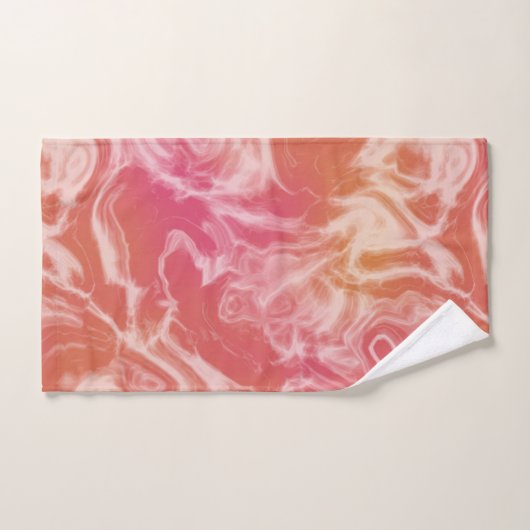 Roze en Oranje Marmer abstract Bad Handdoek (Handdoek)