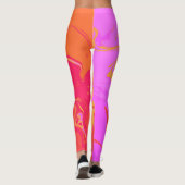 Roze en Oranje marmeren Leggings (Achterkant)