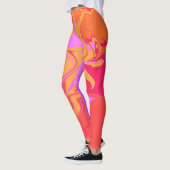 Roze en Oranje marmeren Leggings (Links)
