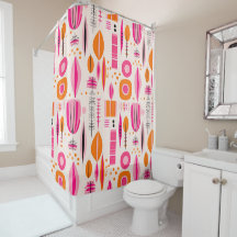 Roze en Oranje Mid Century Abstract Pattern