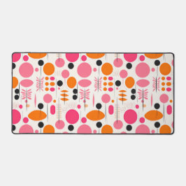 Roze en Oranje Mid Century geometrisch patroon Bureaumat