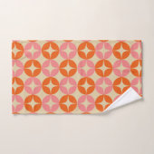 Roze en Oranje Mid Century Mummetrisch Patroon Bad Handdoek (Handdoek)