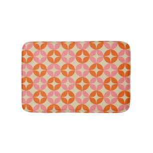 Roze en Oranje Mid Century Mummetrisch Patroon Badmat