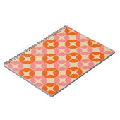 Roze en Oranje Mid Century Mummetrisch Patroon Notitieboek (Linkerzijde)