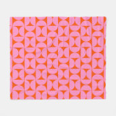 Roze en Oranje midden-eeuws modern patroon Fleece Deken (Voorkant (Horizontaal))