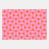 Roze en Oranje midden-eeuws modern patroon Inpakpapier Vel (Voorkant 3)