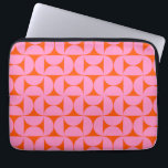 Roze en Oranje midden-eeuws modern patroon Laptop Sleeve<br><div class="desc">Retro Mid Century Modern Pattern - Abstracte geometrische vormen - Schattige en minimalistisch geometrisch patroon in roze en sinaasappel.</div>