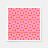 Roze en Oranje midden-eeuws modern patroon Servet (Voorkant)