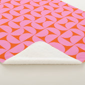 Roze en Oranje midden-eeuws modern patroon Sherpa Deken (3/4)