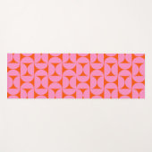 Roze en Oranje midden-eeuws modern patroon Yogamat (Voorkant (horizontaal))