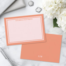Roze en oranje minimalistische monogram