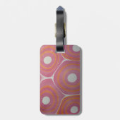 Roze en oranje modern marmerend Bullseye-patroon Bagagelabel (Achterkant verticaal)