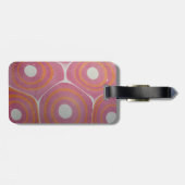 Roze en oranje modern marmerend Bullseye-patroon Bagagelabel (Achterkant horizontaal)