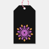 Roze en oranje neonbloem cadeaulabel (Voorkant)