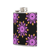 Roze en oranje neonbloem heupfles (Links)