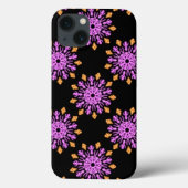 Roze en oranje neonbloem Hoesje-Mate iPhone case (Achterkant)